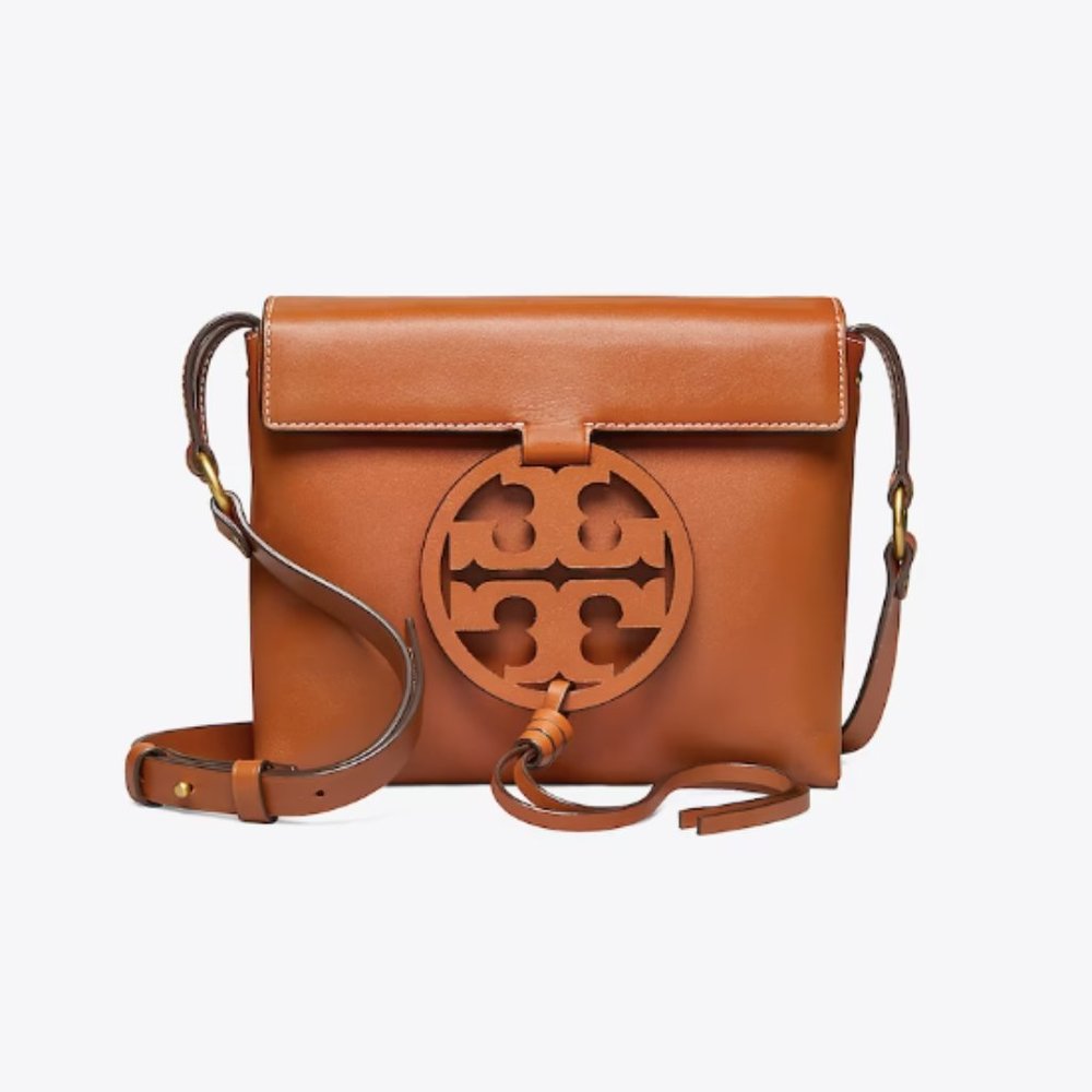Tory Burch Leather MILLER CROSSBODY (camel / tan color)